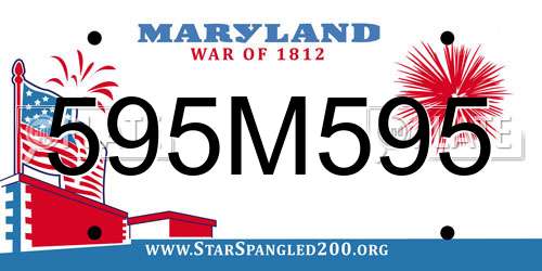 595M595 Maryland License Plate