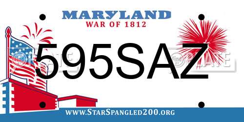 595SAZ Maryland License Plate