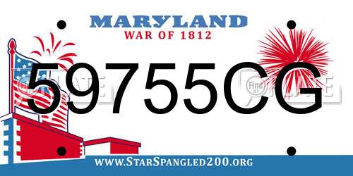 59755CG Maryland License Plate