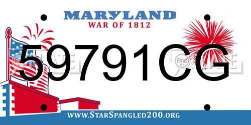 59791CG Maryland License Plate