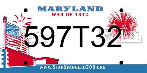597T32 Maryland License Plate