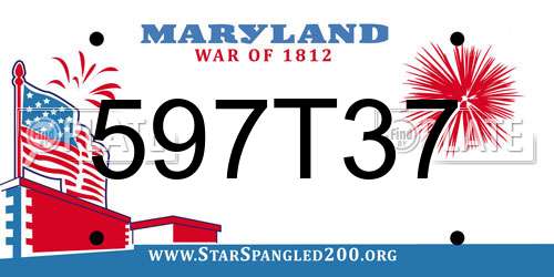 597T37 Maryland License Plate