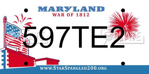 597TE2 Maryland License Plate
