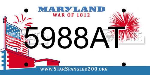 5988AT Maryland License Plate
