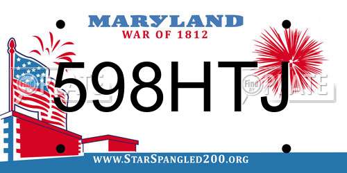 598HTJ Maryland License Plate
