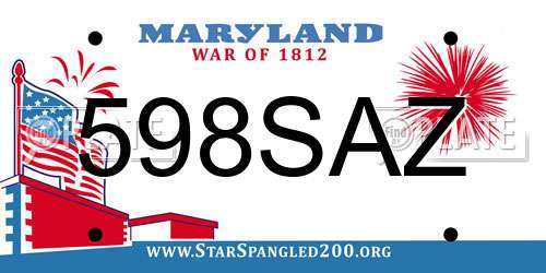 598SAZ Maryland License Plate