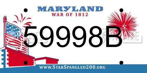 59998B Maryland License Plate