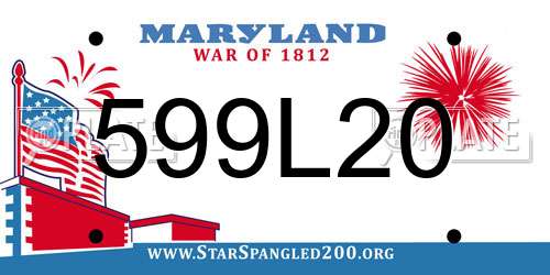 599L20 Maryland License Plate