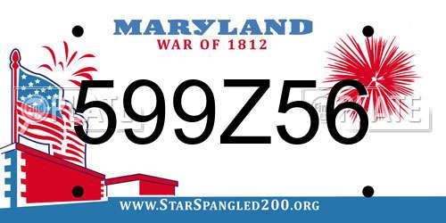 599Z56 Maryland License Plate
