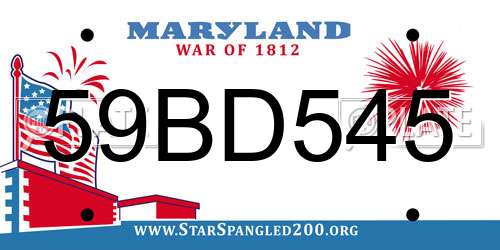 59BD545 Maryland License Plate
