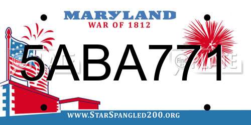 5ABA771 Maryland License Plate