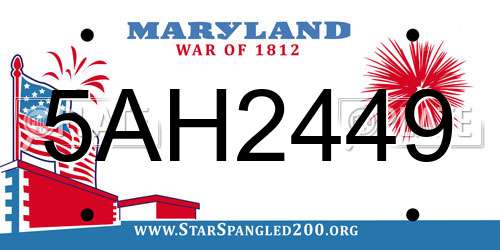 5AH2449 Maryland License Plate