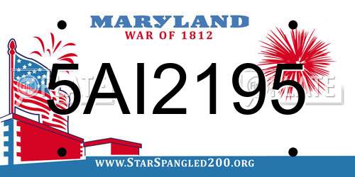 5AI2195 Maryland License Plate