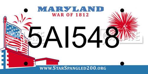 5AI548 Maryland License Plate