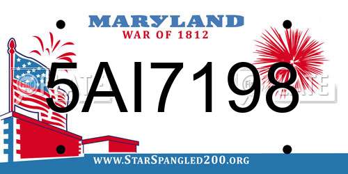 5AI7198 Maryland License Plate