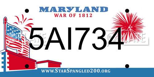 5AI734 Maryland License Plate