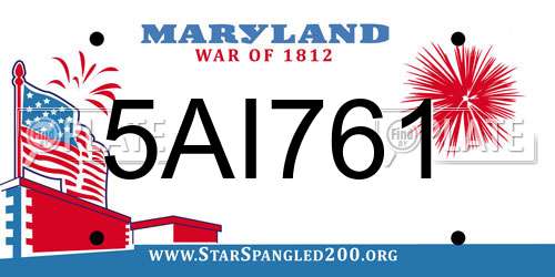 5AI761 Maryland License Plate