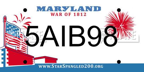 5AIB98 Maryland License Plate