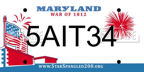 5AIT34 Maryland License Plate