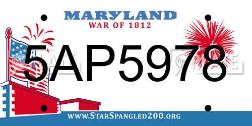 5AP5978 Maryland License Plate