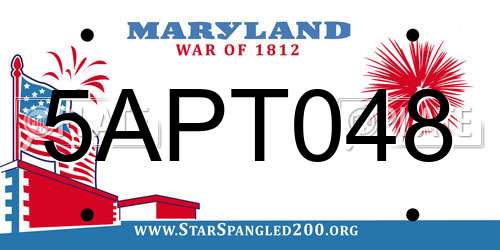 5APT048 Maryland License Plate