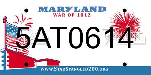 5AT0614 Maryland License Plate