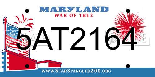 5AT2164 Maryland License Plate