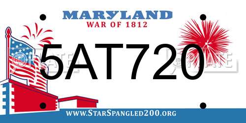 5AT720 Maryland License Plate