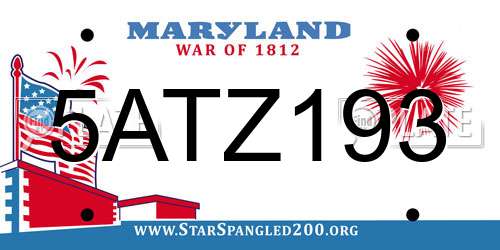 5ATZ193 Maryland License Plate