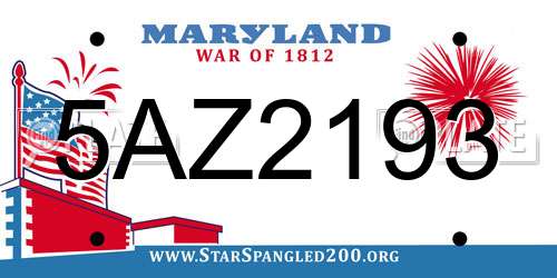 5AZ2193 Maryland License Plate