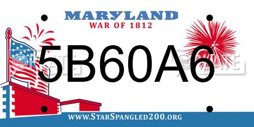 5B60A6 Maryland License Plate