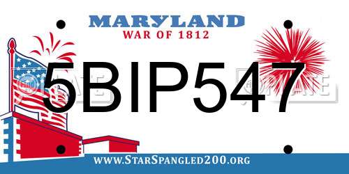 5BIP547 Maryland License Plate