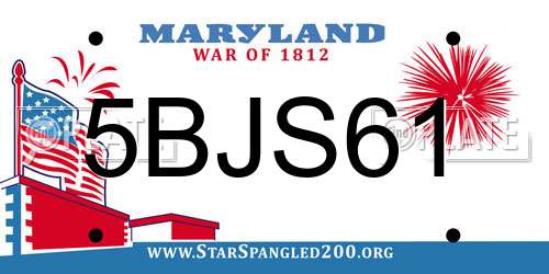 5BJS61 Maryland License Plate