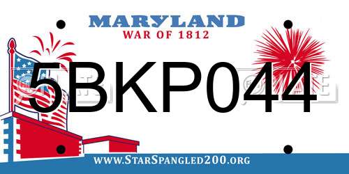 5BKP044 Maryland License Plate