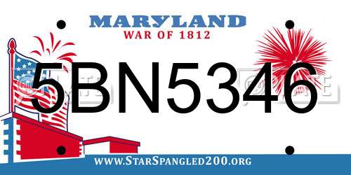 5BN5346 Maryland License Plate