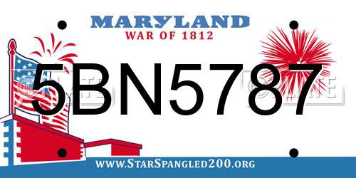5BN5787 Maryland License Plate