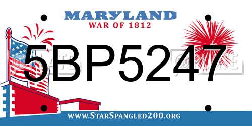 5BP5247 Maryland License Plate