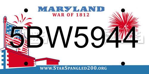 5BW5944 Maryland License Plate