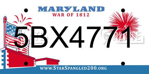 5BX4771 Maryland License Plate