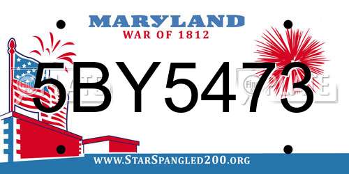 5BY5473 Maryland License Plate