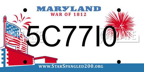 5C77I0 Maryland License Plate