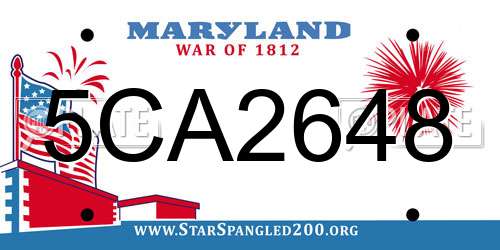 5CA2648 Maryland License Plate