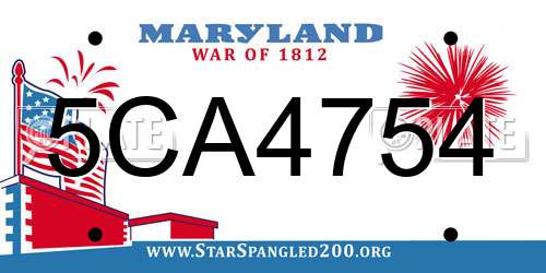 5CA4754 Maryland License Plate