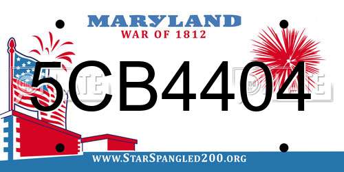 5CB4404 Maryland License Plate
