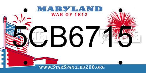 5CB6715 Maryland License Plate