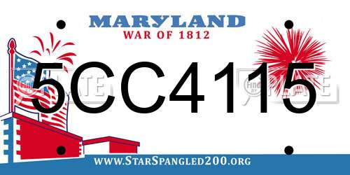 5CC4115 Maryland License Plate
