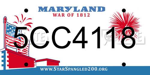 5CC4118 Maryland License Plate
