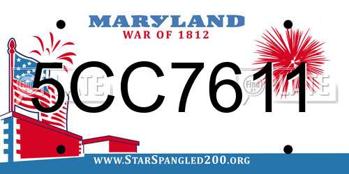 5CC7611 Maryland License Plate