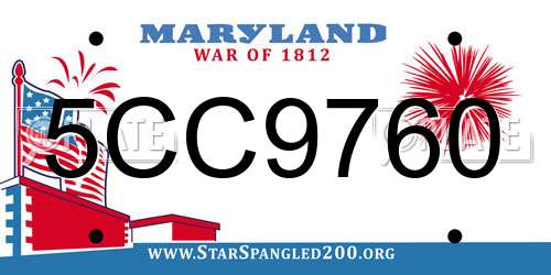 5CC9760 Maryland License Plate