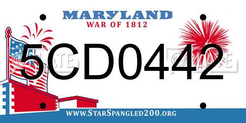 5CD0442 Maryland License Plate